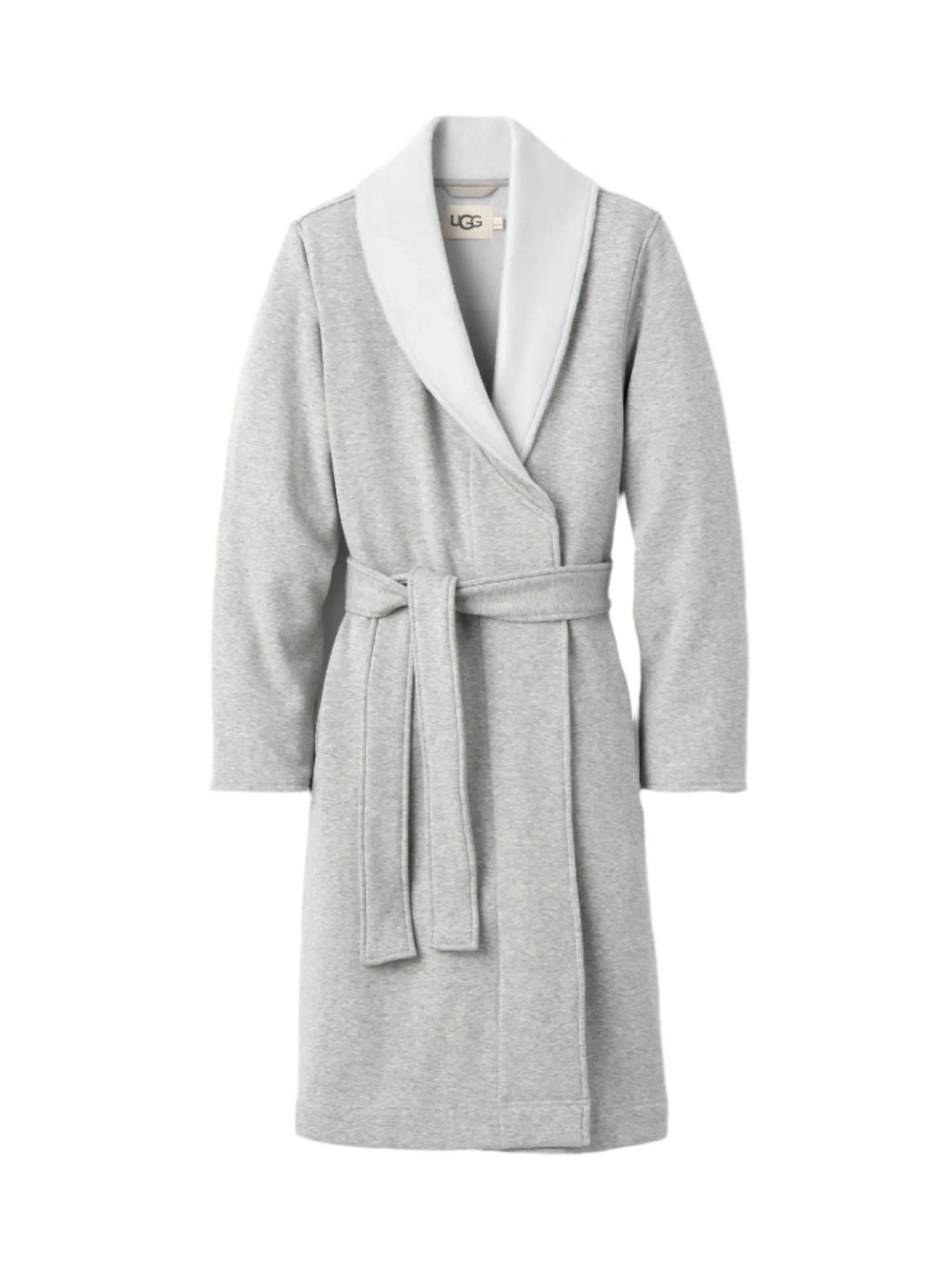 UGG Light Gray Shawl Collar Robe with Self-Tie Belt